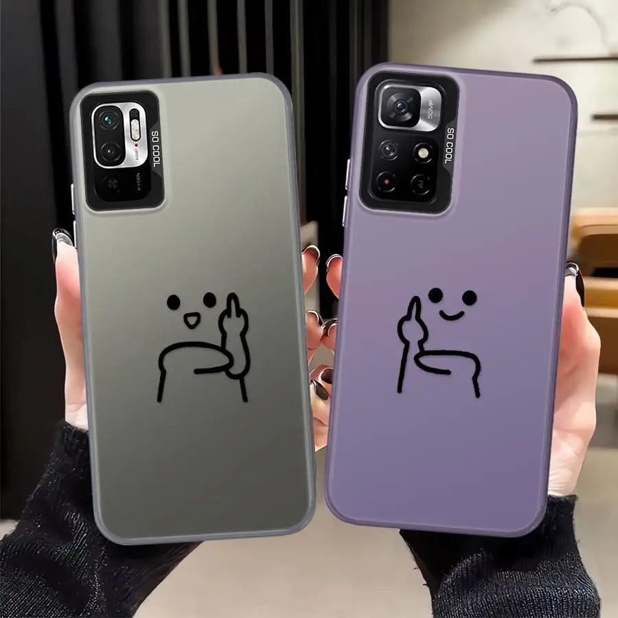 Funda bonita con gestos de figura de palo para Xiaomi Mi 11 Lite 12T Pro 13T, funda trasera para teléfono