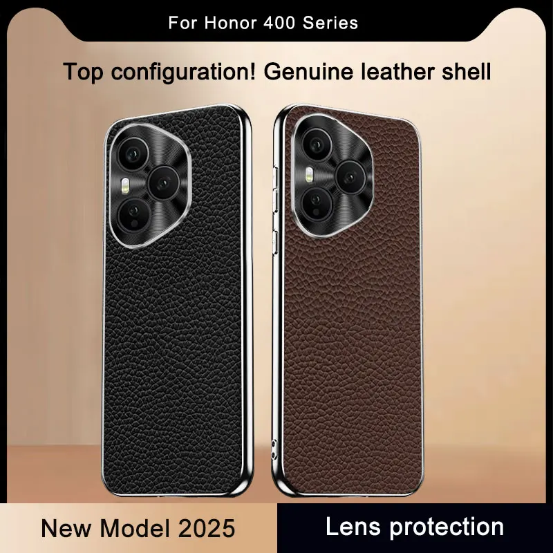 Para Huawei Honor 400 Pro funda de lujo de cuero Lichee funda protectora trasera para Honor 400 400Pro versión Global Shell - imagen 2