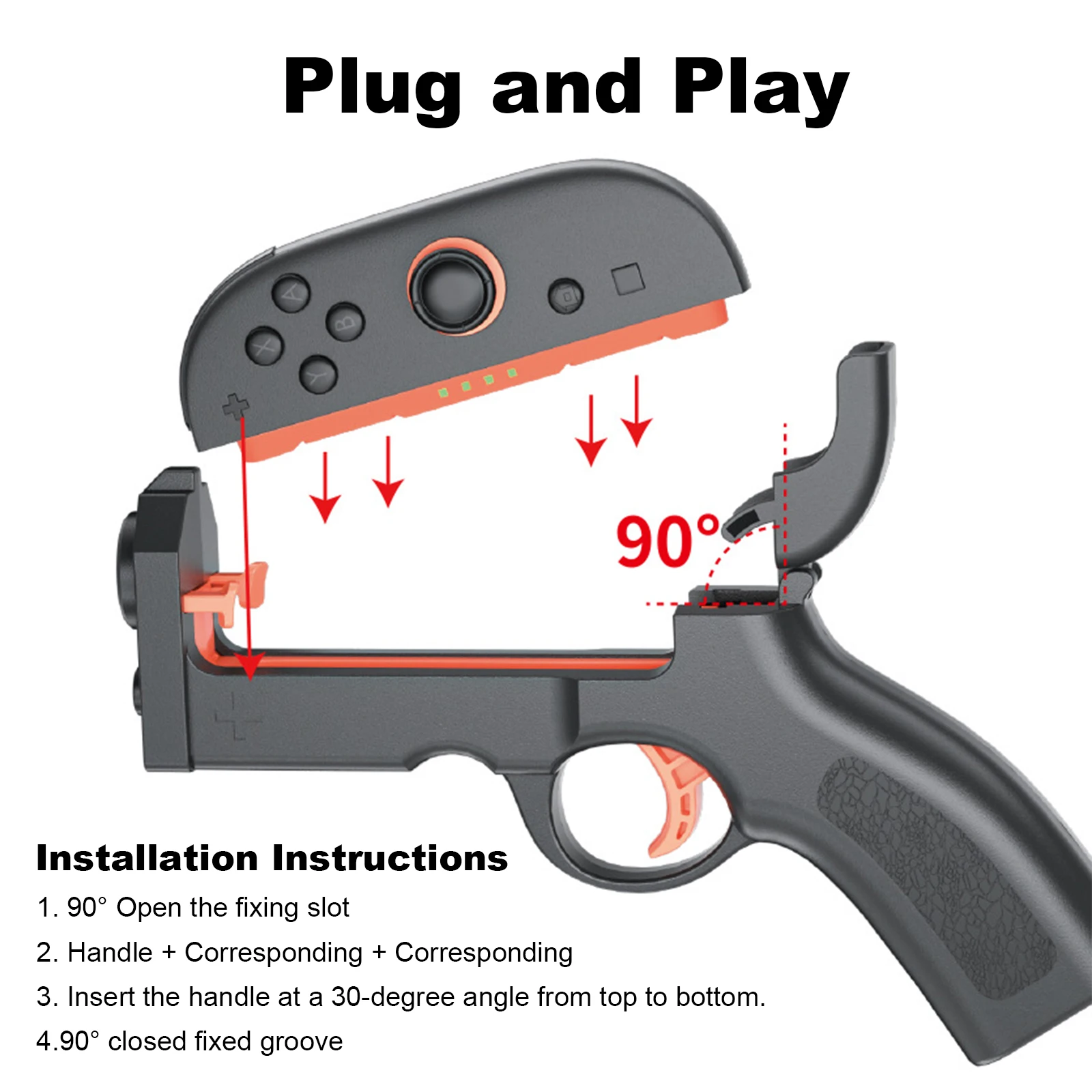 Pistola de juego de tiro para Switch 2, controlador Joy-Con, pistola de juego con mango pequeño, agarre en Stock para Switch 2, accesorios - imagen 5