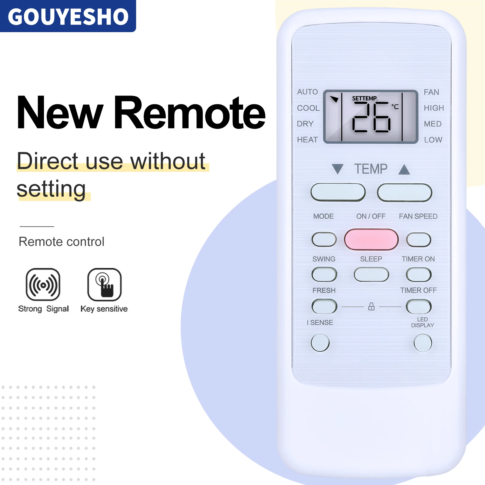 Nuevo Control remoto RG51 para aire acondicionado Midea RG51H1(2)/EF