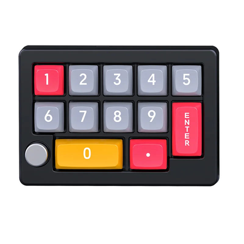 Mini teclado mecánico Macro USB para jugar de 12 teclas, teclado de programación con perillas, teclado retroiluminado con LED RGB, soporte Macro con una sola mano