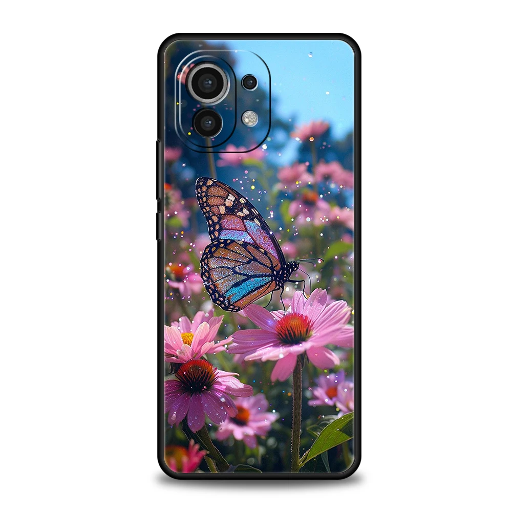 Funda de teléfono para Xiaomi 15 14 13 12 Lite 14T 13T 12T Pro Poco X7 X6 X5 X4 X3 NFC F7 Ultra F6 Pro funda suave floral y mariposa - imagen 4