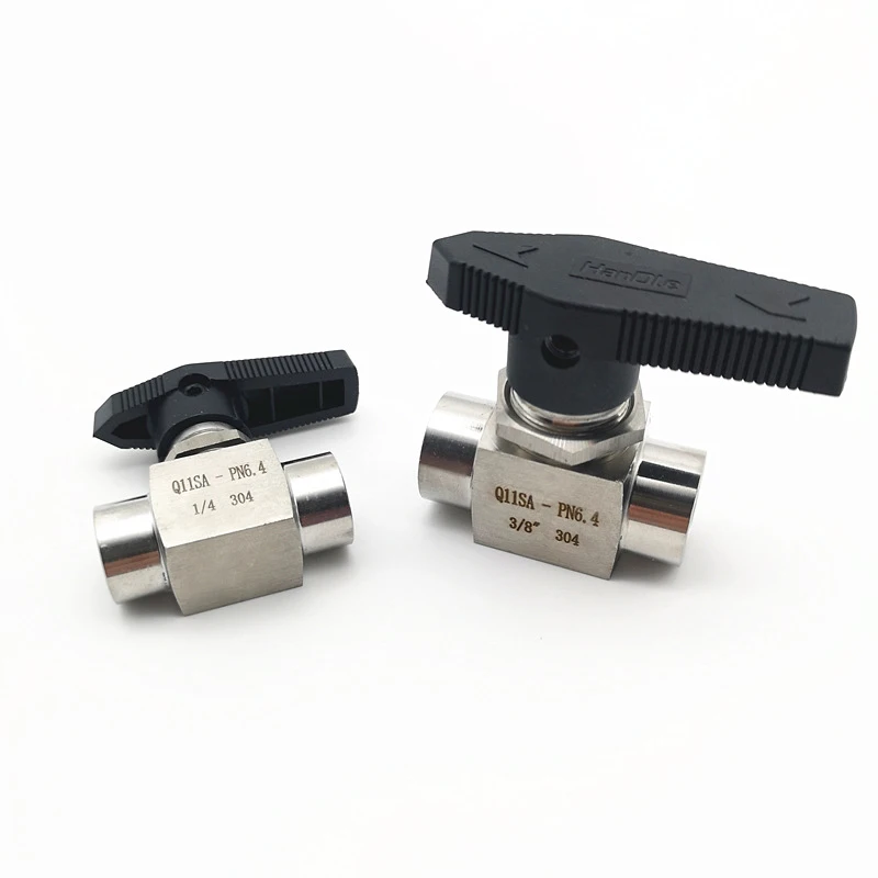 Válvula de bola de rosca hembra G1/8 "1/4" 3/8 "1/2" 3/4 "304" "de acero inoxidable de alta presión, tipo de Panel de 2 vías, válvula de bola NPT recta - imagen 4