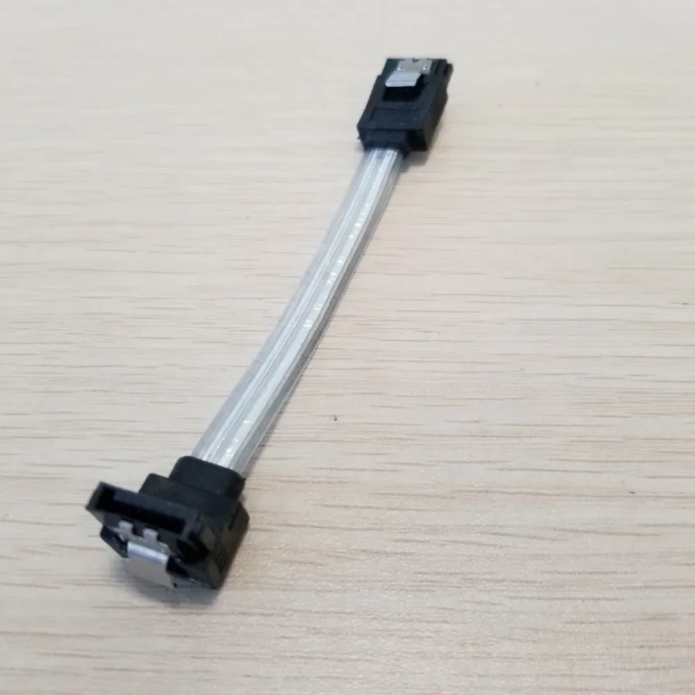 DC ATX Mini ITX SATA 90 grados en ángulo recto caja de host placa base HDD Cable de datos ultracorto súper suave 10CM - imagen 4