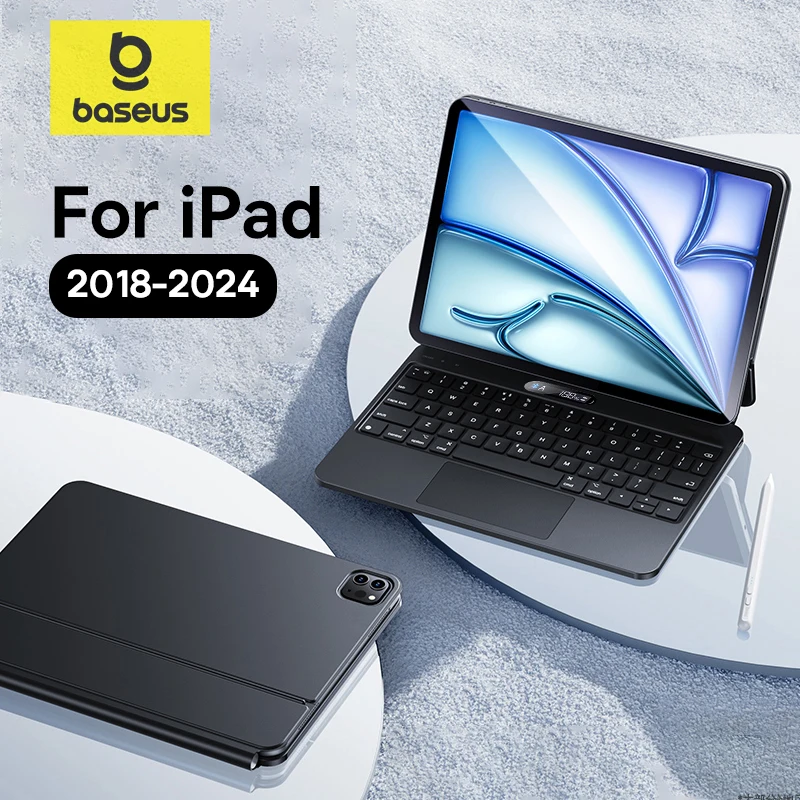 Baseus para iPad 2018-2024 teclado mágico Bluetooth para iPad Pro Air 4 Air 5 Air 6 11 10,9 12,9 13 pulgadas funda magnética inteligente - imagen 2