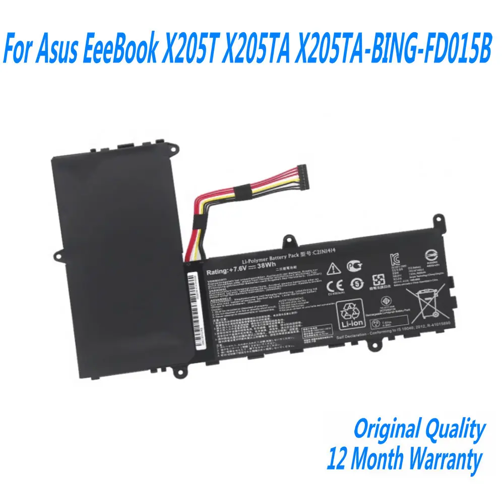 Nueva batería de ordenador portátil 7,6 V 38WH C21N1414 para Asus EeeBook X205T X205TA X205TA-BING-FD015B serie 11,6"