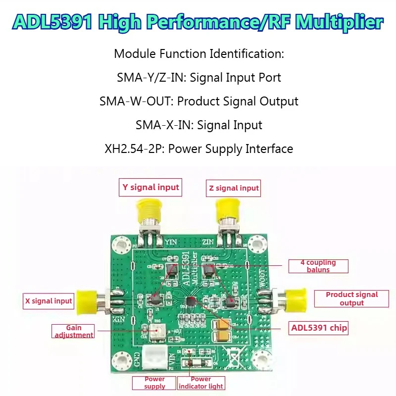 Módulo multiplicador analógico ADL5391 Multiplicador RF de 2 GHz, multiplicador de cuatro cuadrantes, módem KDT5391-007 - imagen 5