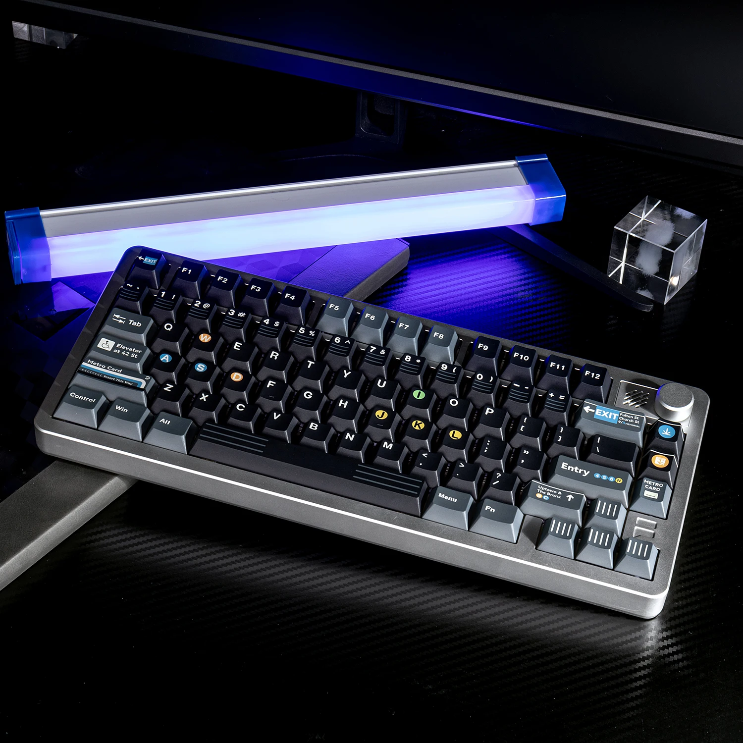 Teclas con tema de subterráneos de Nueva York, sublimación de tinte, perfil de cereza, juegos de teclas PBT, teclas negras personalizadas para teclado mecánico MX - imagen 2