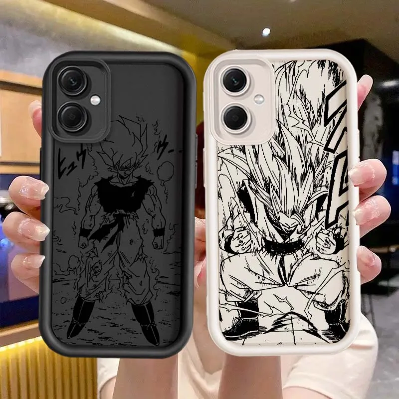 D-Dragon Ball Goku Saiyan cubierta para Redmi Note 14 13 12 11 13R 12R 12T 11T Pro Plus caja de teléfono con escalera de ojos