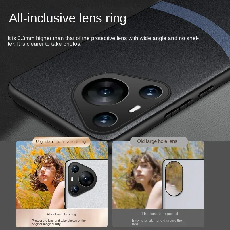 Funda de piel vegana suave para Huawei P70 Pro, funda protectora trasera para Huawei P70 p70Pro, funda completa para teléfono - imagen 3