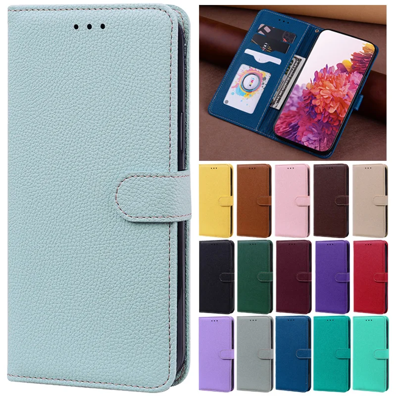 Funda de cuero para iPhone, carcasa de Color sólido para modelos 11, 12, 13 Pro Max, SE 2022, XR, X, XS Max, 8, 7 Plus, 6, 6s