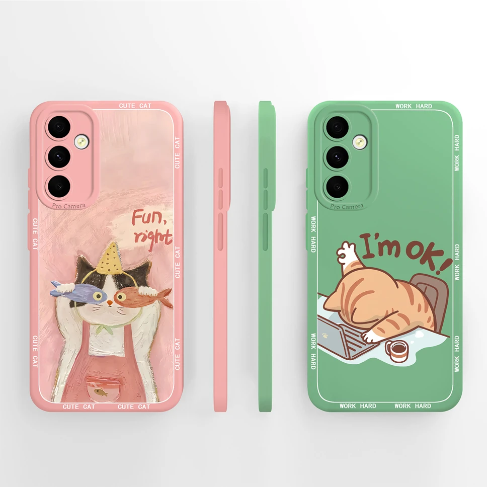 Para Samsung Galaxy A34 A33 A32 Funda de teléfono plantas simples carcasa anticaída para GalaxyA34 A 33 32 Funda de silicona líquida suave y lisa - imagen 2