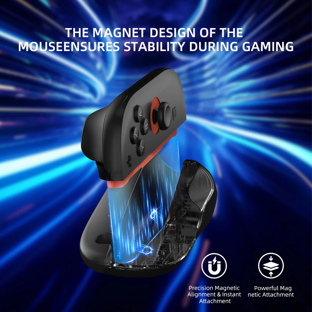 Empuñadura de ratón para Switch 2, controlador Joy-Con, soporte de escritorio, Base de soporte de modo de ratón con correa para la muñeca, accesorios NS2, 2 uds. - imagen 4