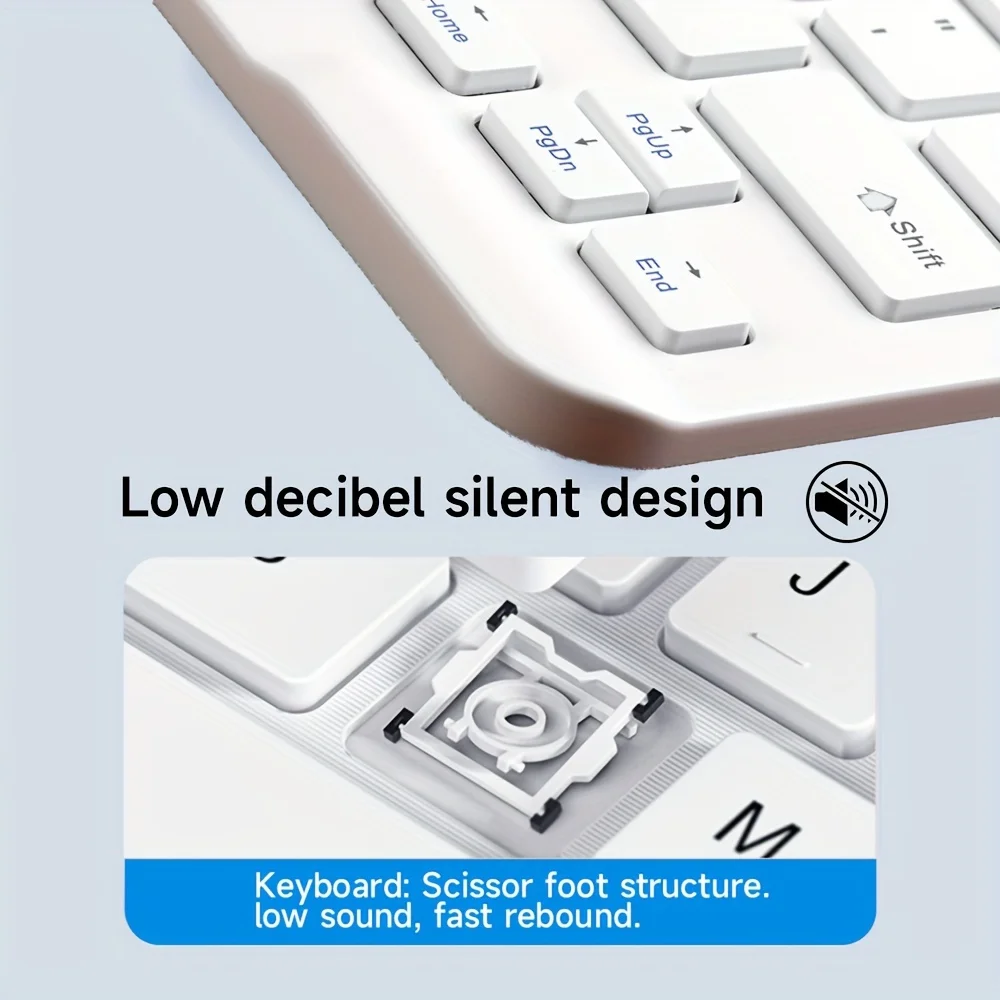 Teclado inalámbrico compatible con Bluetooth, teclado recargable para iPad, iPhone, tableta, portátil, Compatible con Android/Windows/iOS - imagen 5