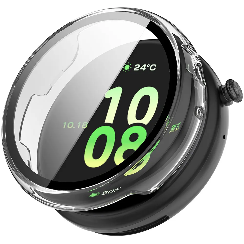 Vidrio templado + funda para Honor Watch Fit Protector de pantalla de 44mm cubierta de reloj de parachoques integral de PC dura para Honor Watch Fit IVY-B39 - imagen 2