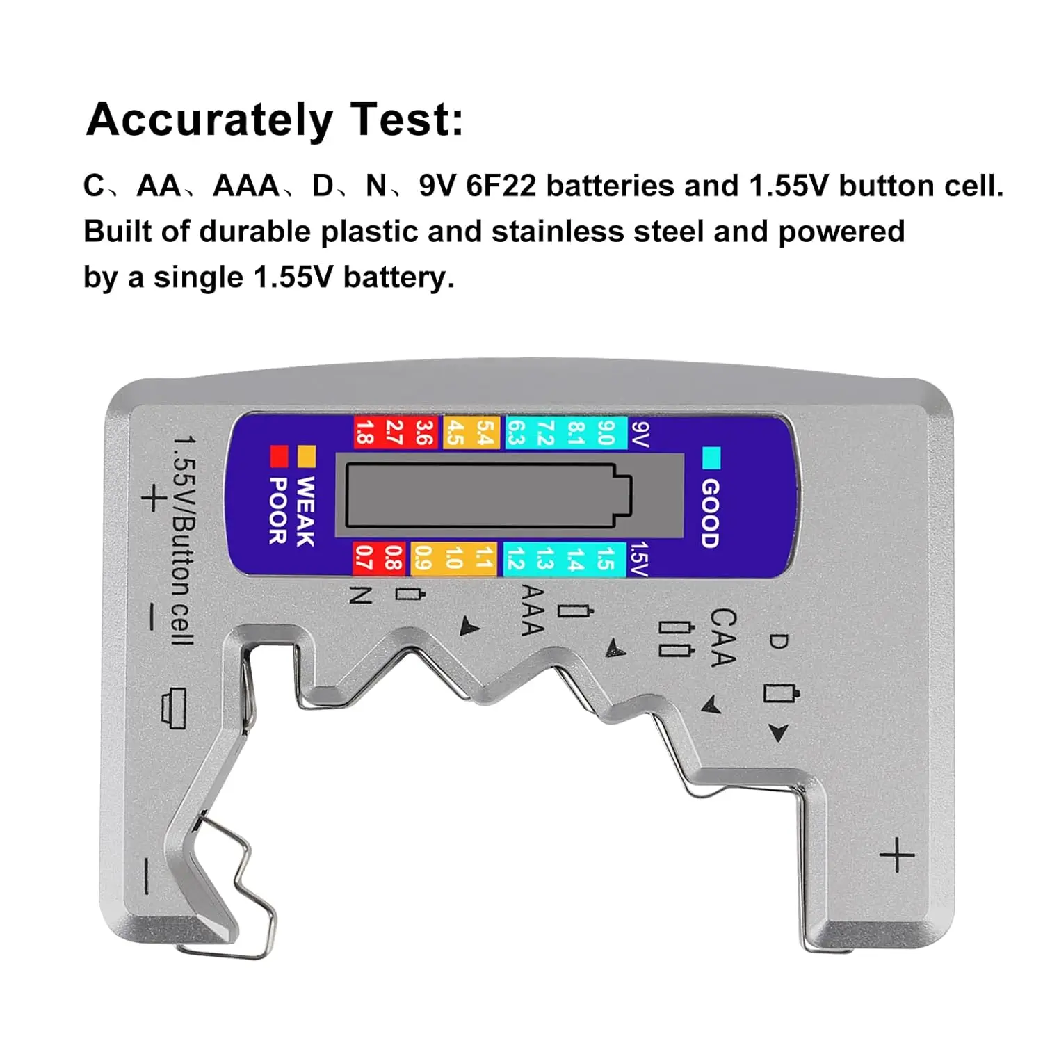 BT-886 Indicador de capacidad de batería portátil Tamaño compacto Probador de nivel de batería de litio Pantalla digital Medidor de voltaje de batería - imagen 2