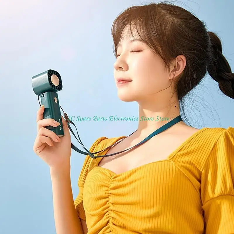 12 piezas cuello colgante plegable pequeño ventilador eléctrico portátil portátil para estudiante creativo - imagen 5