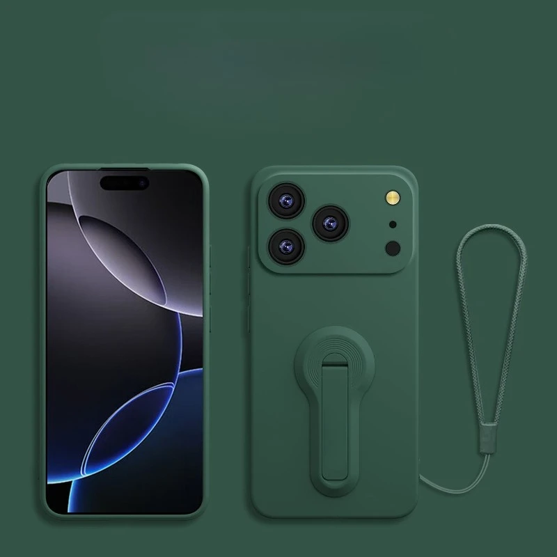 Para Apple iPhone 17 Pro Max Air 17Pro 17Promax carcasa suave de silicona líquida con soporte Invisible funda trasera - imagen 5