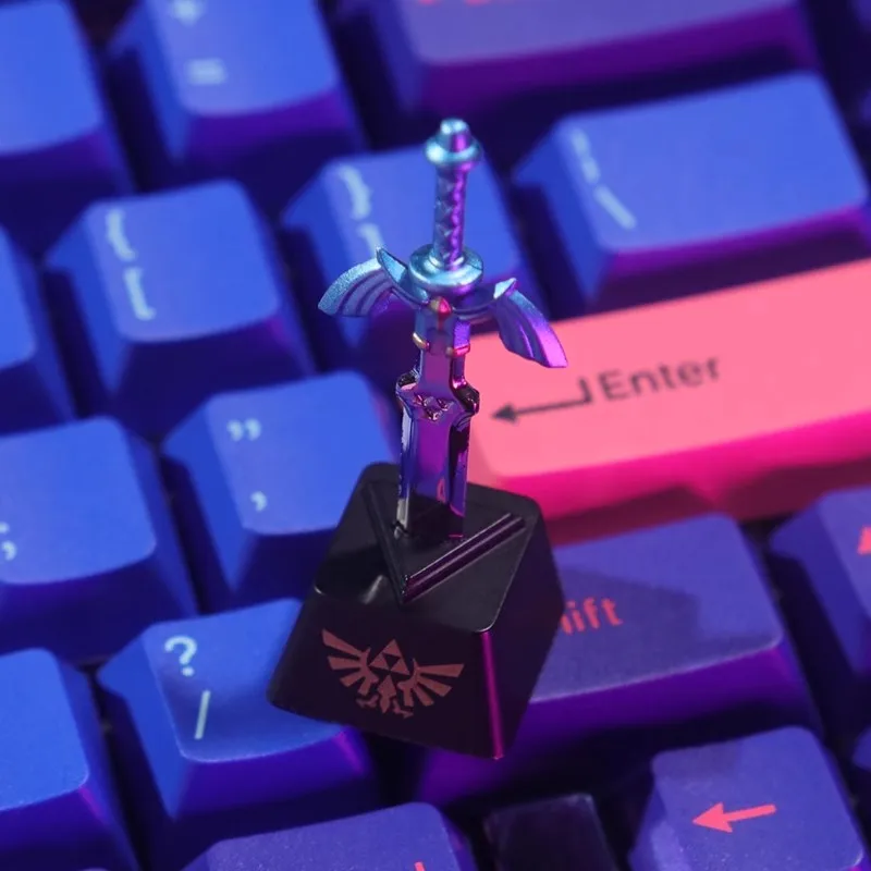 Master Sword Artwork Gaming Key Cap, aleación de aluminio y Zinc, Metal Keycap para teclado mecánico MX Switch, 1 pieza