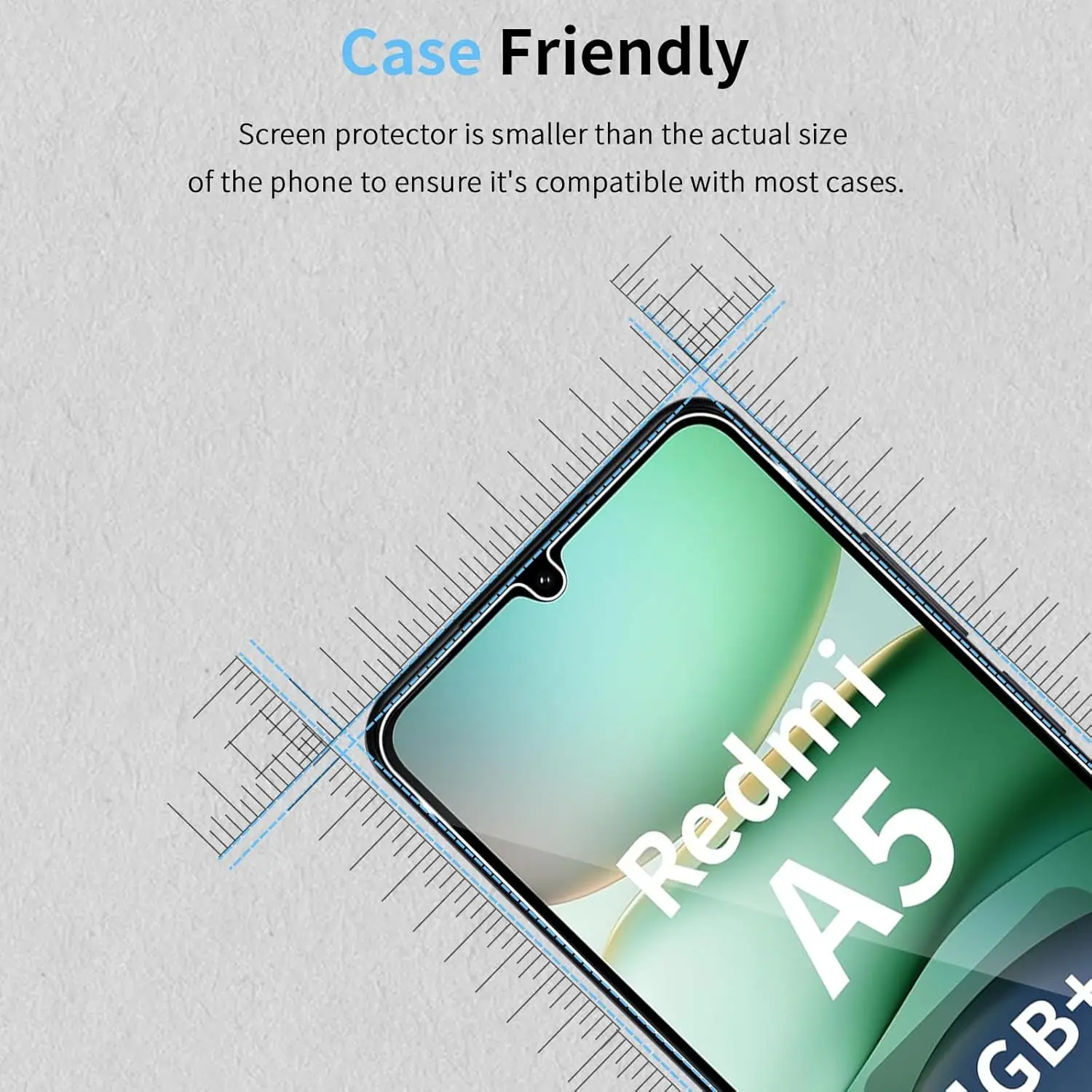Protector de pantalla de vidrio templado de dureza 9H para Xiaomi Redmi A5 HD transparente antihuellas a prueba de golpes 2/4 Uds - imagen 4