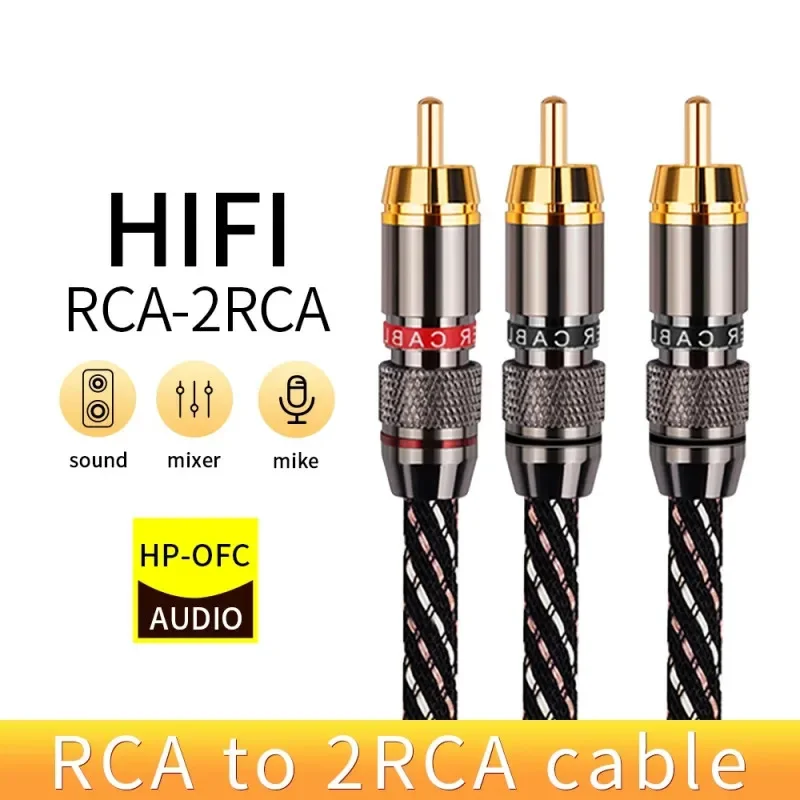 Cable RCA Cables de audio de alta fidelidad Conector de clavija de vídeo Cabo de alta gama para amplificador DAC DAP Electrónica de consumo chapada en oro - imagen 3