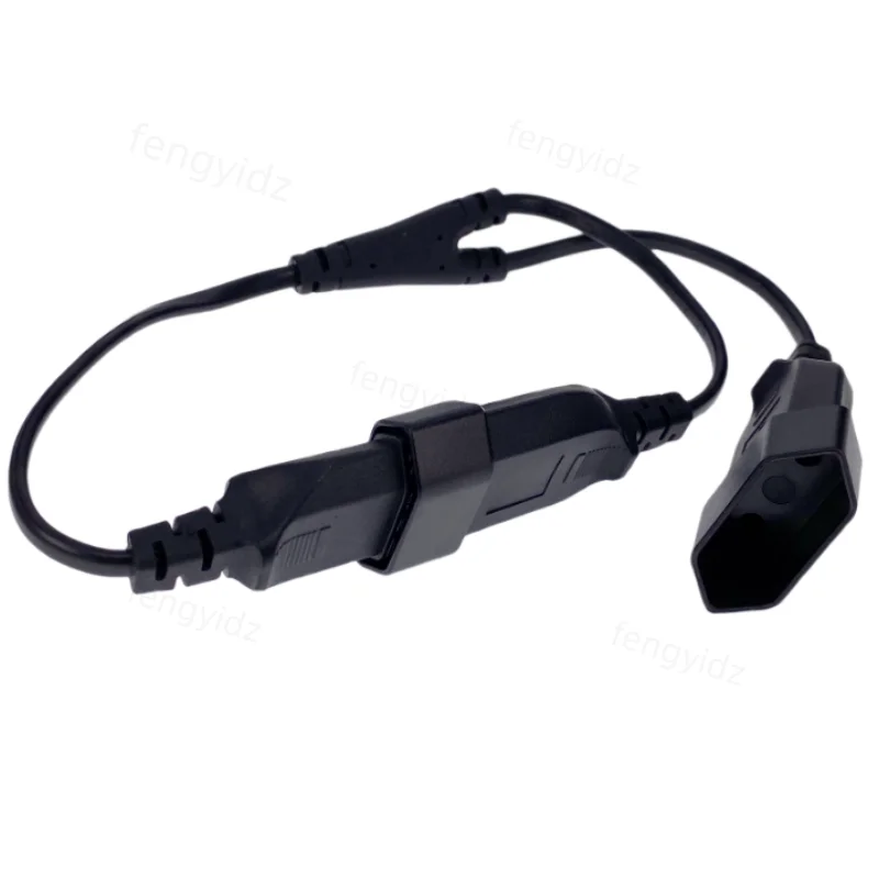 CEE7/16 EU 2 clavijas macho a hembra salida dual, cable de extensión de salida de 2 vías Cable divisor de corriente europeo M/F. - imagen 4