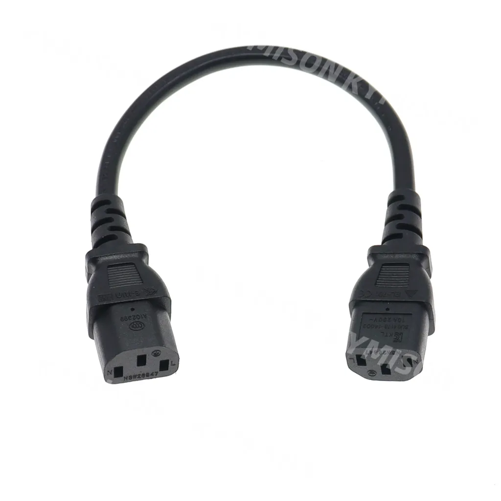 IEC 60320 C13 hembra a C13 hembra Cable de extensión del adaptador de corriente Cable de CA, 3G1,0 mm, 10A 250 V CA, 0,5 m/1 m/1,8 m - imagen 5