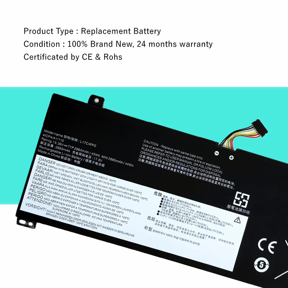 Batería de ordenador portátil L17C4PF0 L17M4PF0 para Lenovo xiaoxin Air 13IWL para IdeaPad S530 Series 15,36 V 45Wh - imagen 2