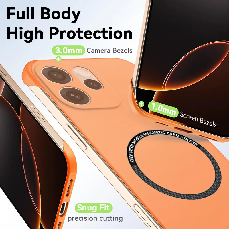 Fundas magnéticas delgadas para teléfono OPPO Reno15 Reno 15 Pro Max, sin marco, mate, antiarañazos, cubierta dura para PC, armadura sin bordes a prueba de golpes - imagen 4