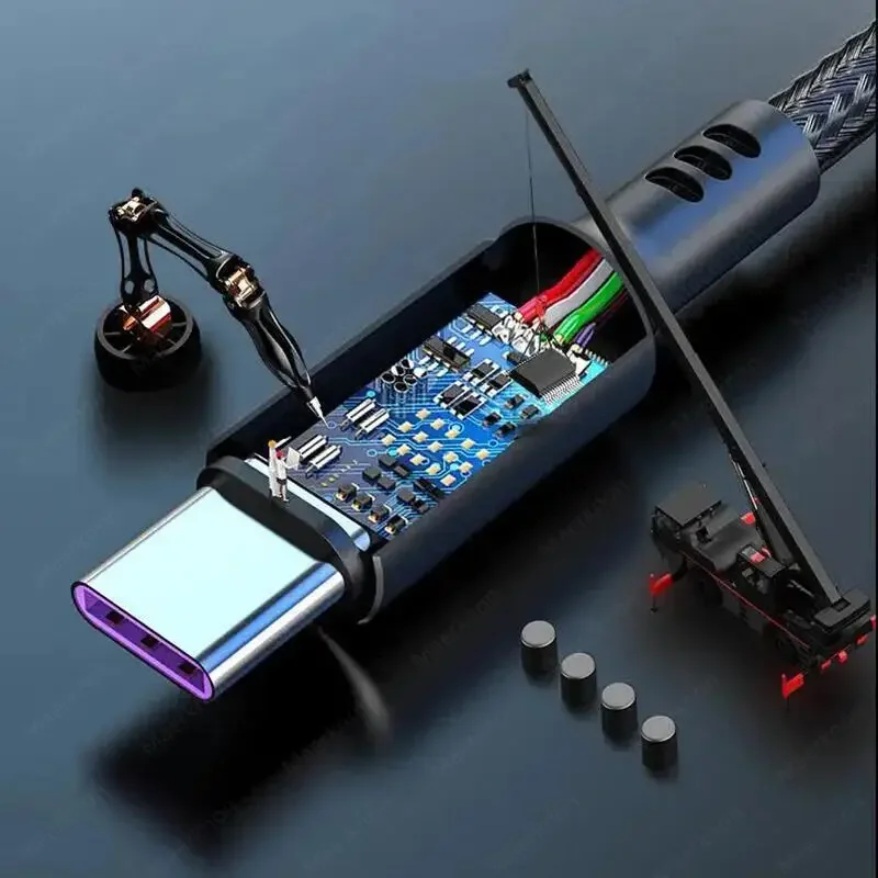 Cable USB tipo C 5A, Cable de datos para cargador de teléfono Micro USB de carga rápida para Samsung, Xiaomi, Huawei, Oneplus, Cable USB C de carga rápida - imagen 5