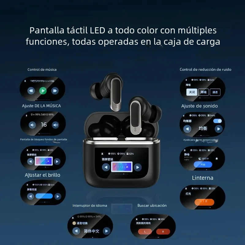 Auriculares inalámbricos ANC, cascos deportivos con pantalla Digital LCD, micrófono incorporado, HiFi estéreo envolvente - imagen 5