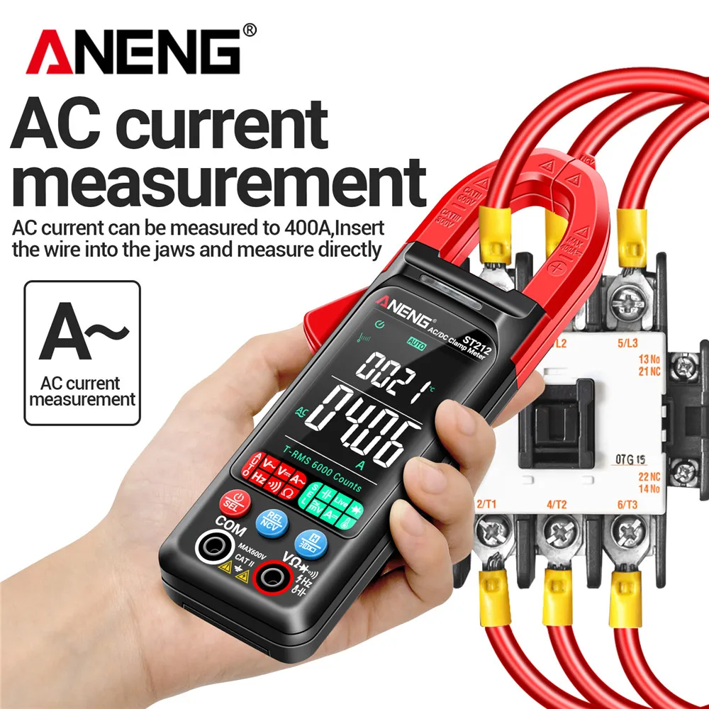 Medidor de pinza Digital multímetro probador ANENG ST212 6000 recuentos corriente CC/CA 400A Amp pantalla grande a Color herramienta de electricista de voltaje - imagen 3