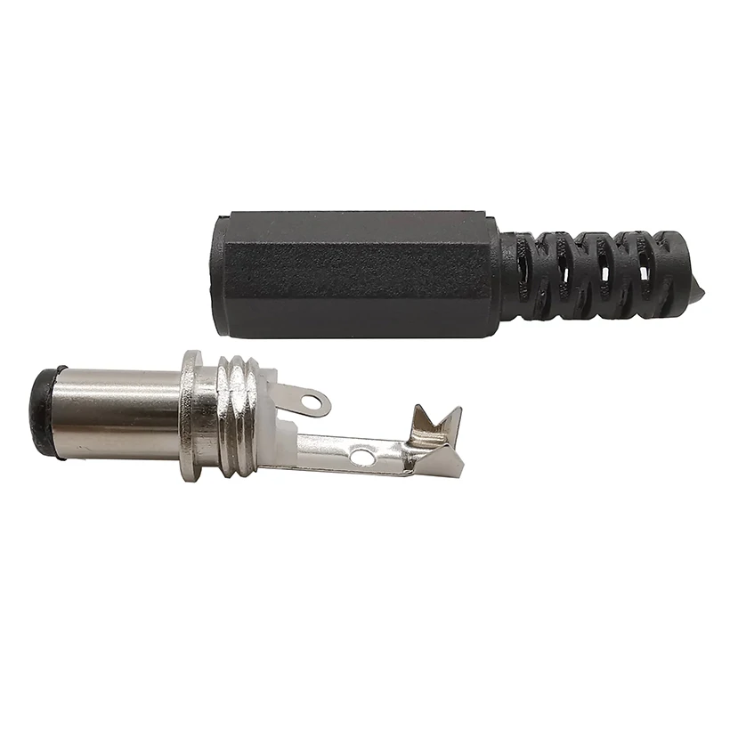 5 pares de caja de plástico de 5,5mm x 2,1mm enchufe macho de alimentación CC + conector hembra de soldadura toma eléctrica - imagen 5