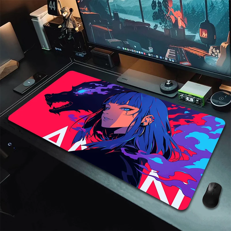 Alfombrilla de ratón grande XXL, alfombrilla de ratón para juegos, alfombrilla de ratón antideslizante para oficina grande, alfombrilla de escritorio para ordenador de 900x400mm, alfombrilla de teclado con estampado HD para chicas de Anime - imagen 3