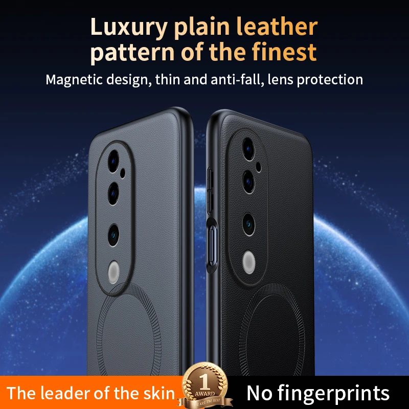 Para VIVO S19 Pro funda protectora de cuero magnética para VIVO S19 Pro antihuellas antideslizante PC + TPU - imagen 4