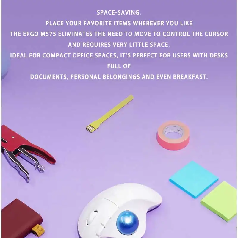 Ratón Logitech M575 S ratón trackball inalámbrico portátil ratón USB ratón de oficina para juegos, ratón inalámbrico logitech - imagen 5