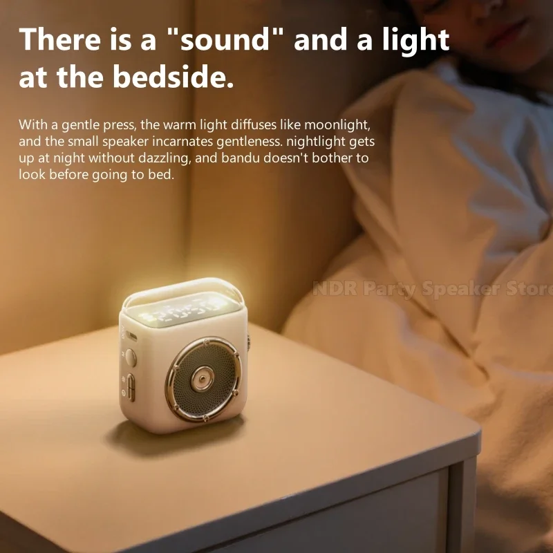 Nuevos altavoces Bluetooth magnéticos portátiles portátiles con luces LED y relojes Mini subwoofer altavoz inalámbrico para exteriores - imagen 4