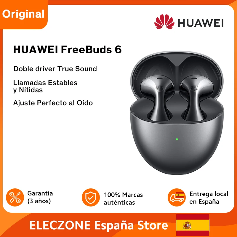 Originales auriculares inalámbricos HUAWEI FreeBuds 6. Se ajustan perfectamente al oído. Doble controlador True Sound. Llamadas estables y claras. Cancelación activa del ruido (ANC). IP54. - imagen 2