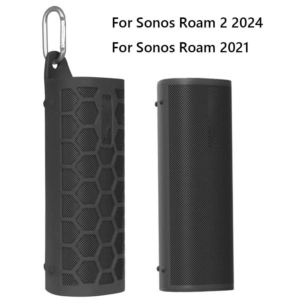 Funda protectora de silicona para altavoz inalámbrico, funda protectora a prueba de golpes, piel suave con mosquetón, para Sonos Roam 2