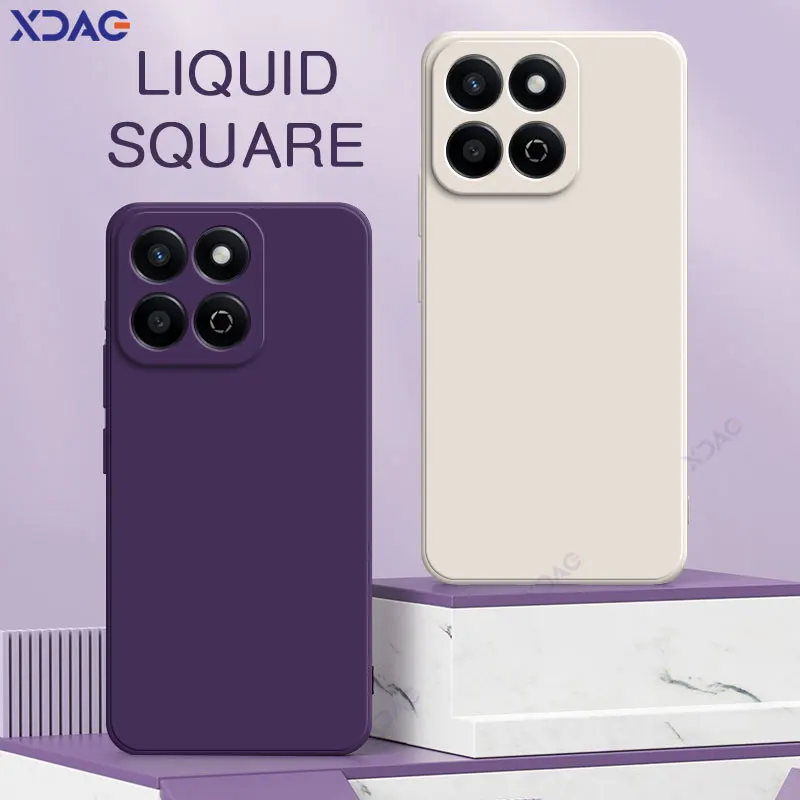 Fundas de lujo para teléfonos móviles de doble capa para Honor Play 60 Plus 5G 360, fundas traseras cuadradas suaves de silicona líquida, Coque HonorPlay60Plus - imagen 2