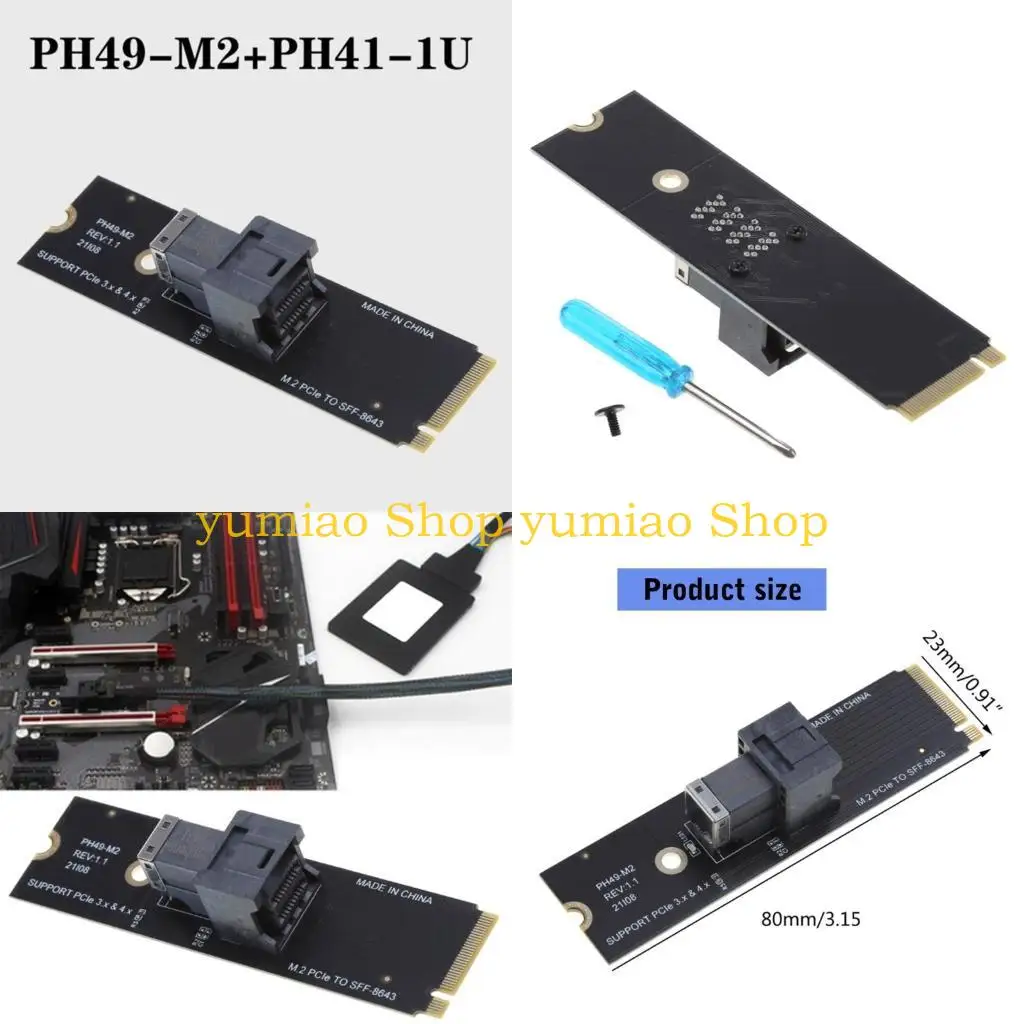 587b M.2 PCIe a SFF-8643 Tarjeta expansión M.2 a PCIe Converters Foundboards