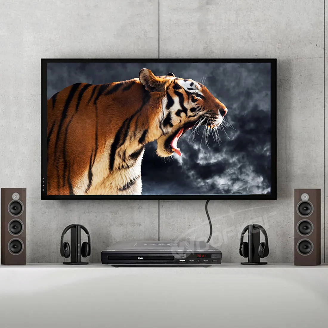 Woopker-reproductor de DVD-225, reproductor de discos de TV Digital de múltiples regiones, compatible con DVD, CD, MP3, MP4, VCD, sistema de cine en casa USB - imagen 2