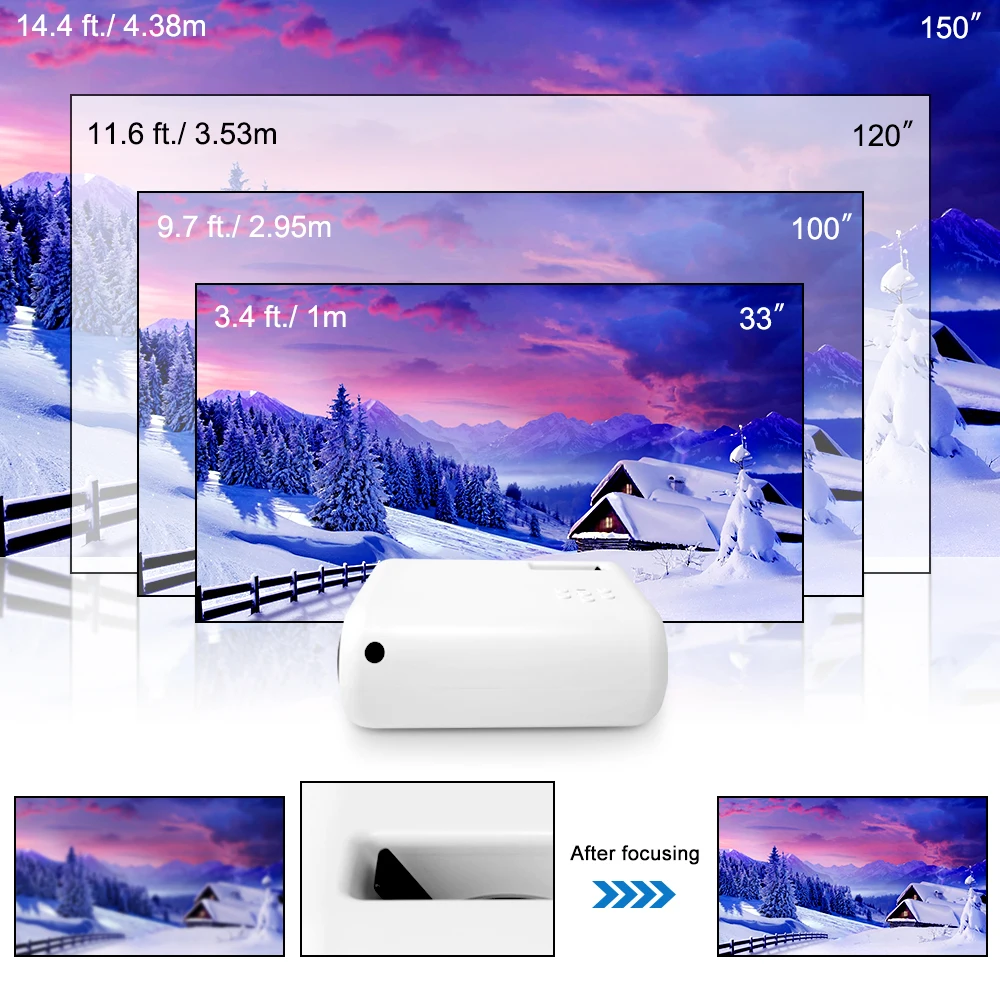 Thundeal-miniproyector LED TD50 para niños, dispositivo de proyección 3D portátil con Wifi, regalo de dibujos animados, para teléfonos y películas en casa, HD 1080P - imagen 5