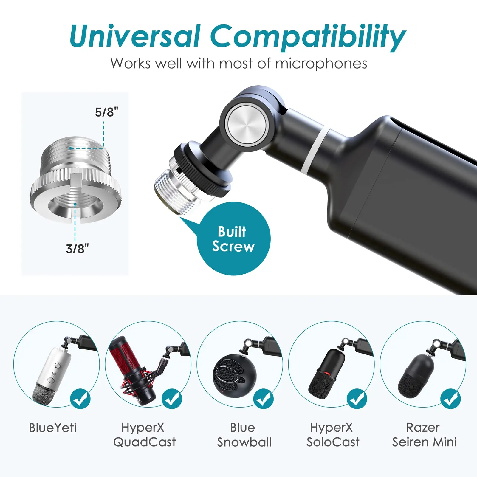 Soporte de micrófono de brazo de suspensión pesada ajustable para SM7B K688 K658 AM8 micrófono de condensador estudio de grabación soporte de brazo de tijera - imagen 5