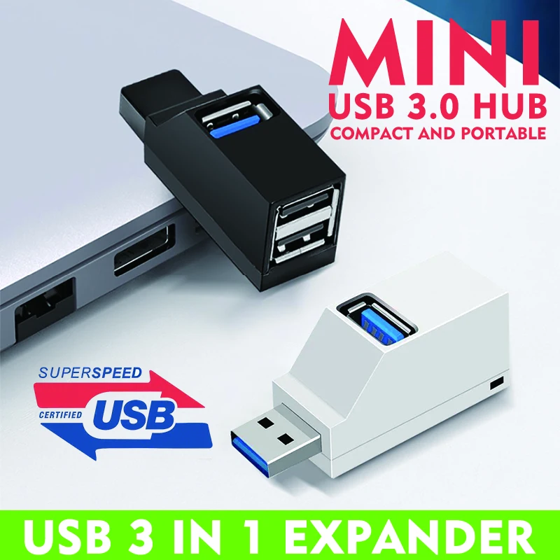 JUMPEAK Mini concentrador USB de 3 puertos, divisor USB 3,0 de alta velocidad, Plug and Play multipuerto para PC, portátil, Macbook, teclado, ratón, disco duro - imagen 2