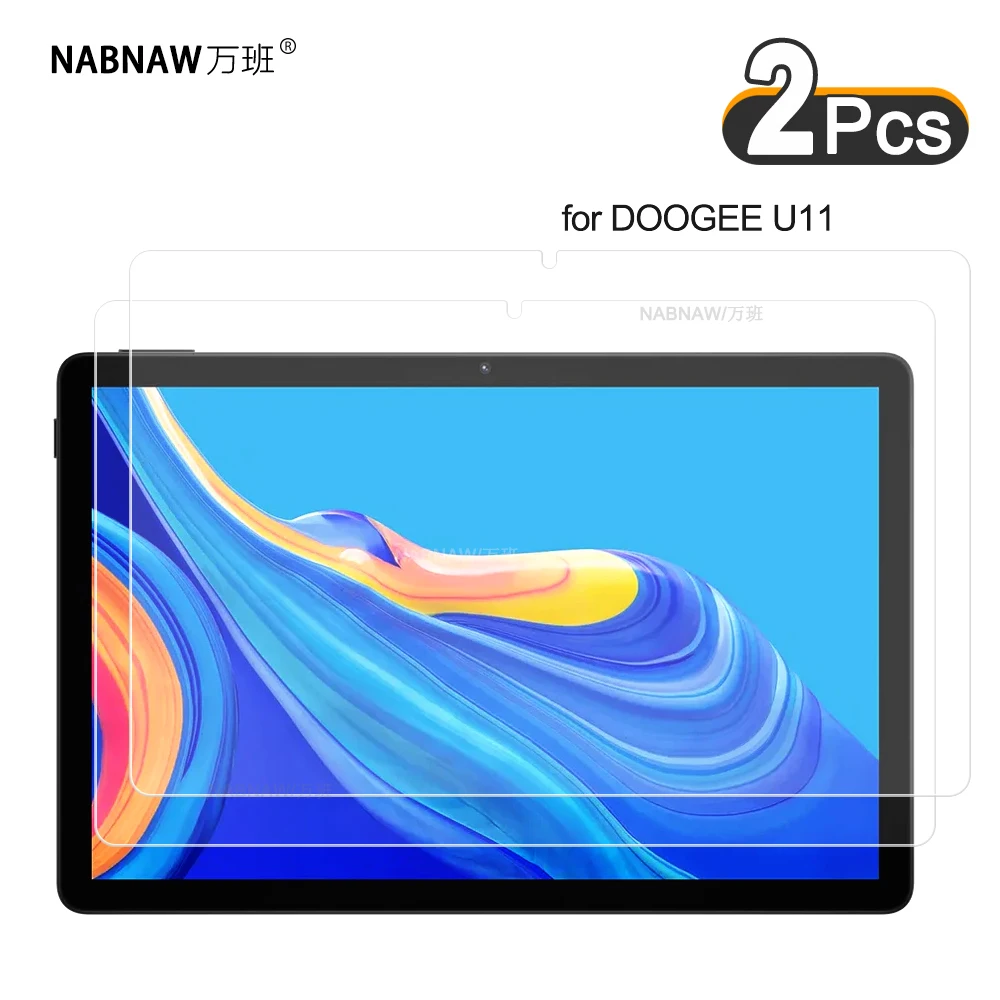 Protector de pantalla de vidrio templado HD a prueba de arañazos, película protectora dura para tableta DOOGEE U11, 2 piezas - imagen 2