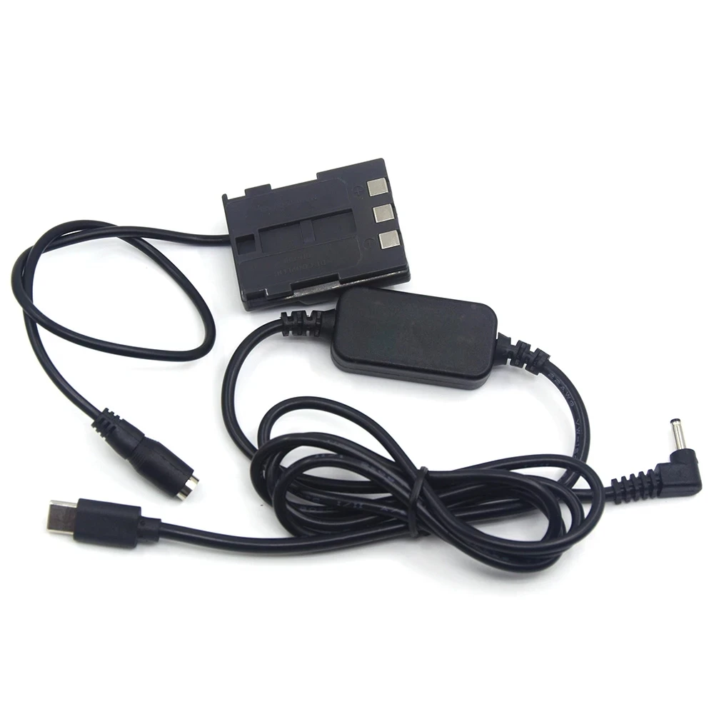 Cable de alimentación USB C NB-2L batería simulada de NB-2LH, acoplador de CC DR-20 para Canon S40, S60, S70, S80, S50, G7, G9, EOS, 350D, 400D, Rebel, XT, XTi