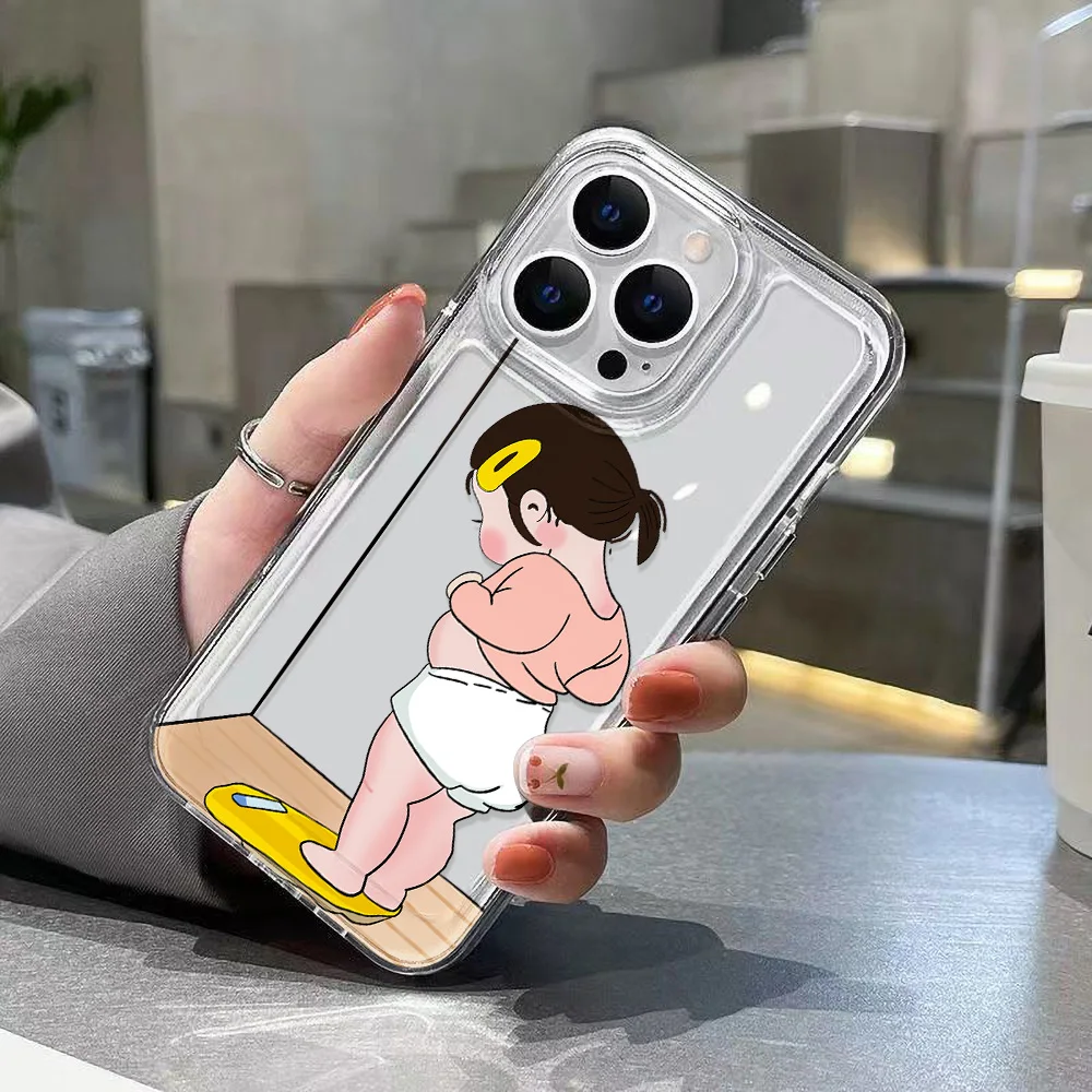 Funda de silicona transparente con dibujos animados para iPhone, carcasa de teléfono para iPhone 14, 13, 11, 15 Pro Max, 12, XR, X, XS, 7, 8 Plus, SE 2020, 15 Pro Max, 13Pro Max - imagen 2