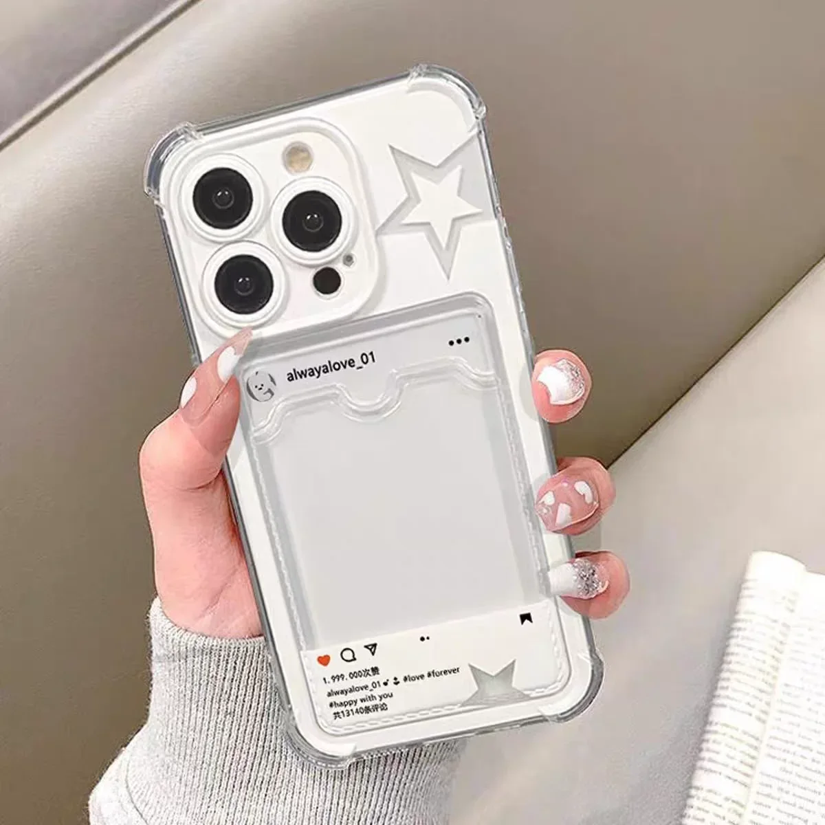 Funda coreana con tarjetero de estrella INS para Samsung Galaxy S25 Edge 5G S24 S23 S22 S21 Ultra Plus FE A56 A36 A26 A55 A35 - imagen 4