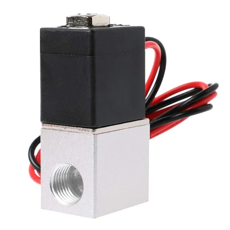 Válvula Solenoide del compresor de aire 1/4 normalmente cerrada 12V 24V 110V 220V voltaje para válvulas solenoides de aluminio neumáticas de aire, agua y aceite - imagen 2